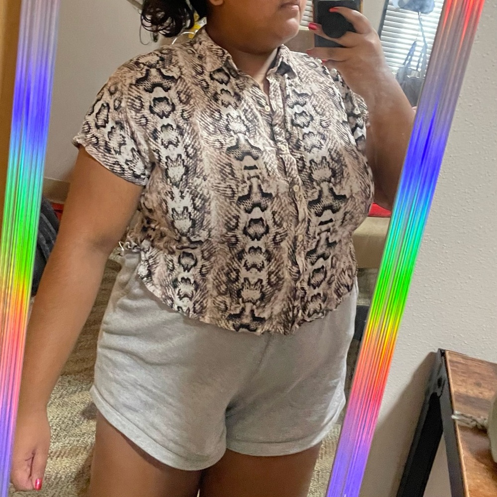 H&M Divided Snake Skin Blouse